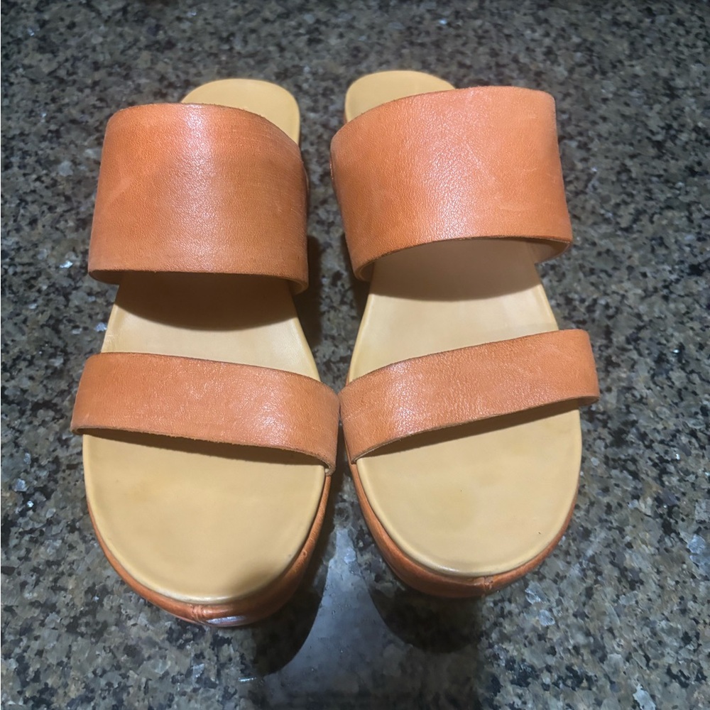 Kork-Ease Orange Platform Sandals - Picture 3 of 8